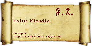 Holub Klaudia névjegykártya
